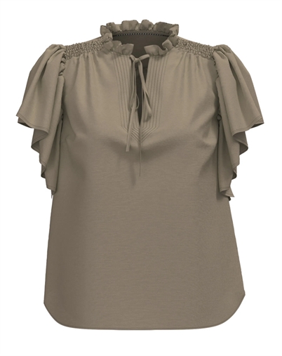 Co'Couture - Hera CC Frill Top - Walnut